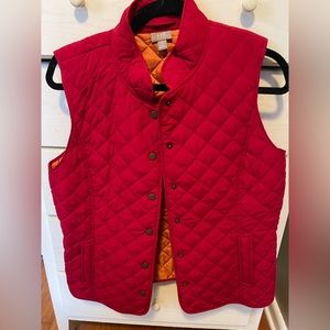 JJill red quilted vest